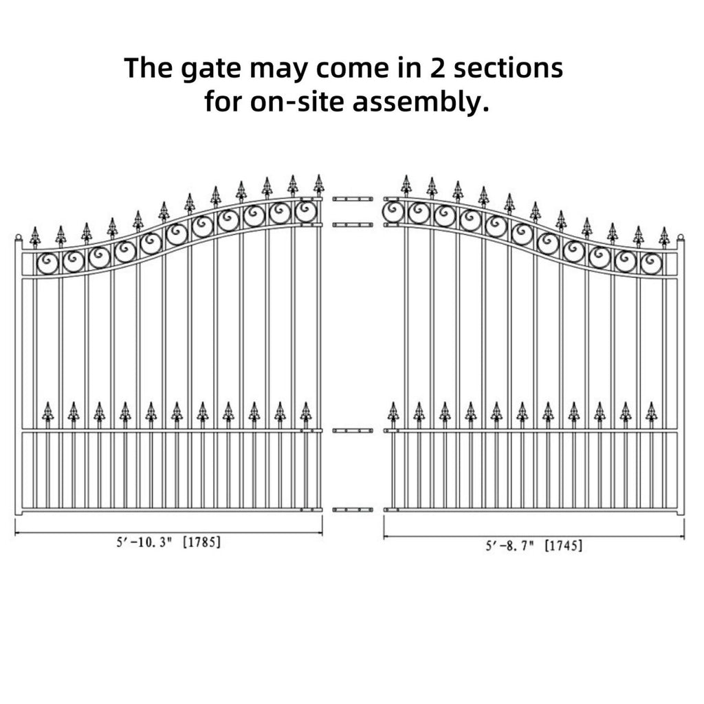 12x6 ft Steel Sliding Driveway Gate