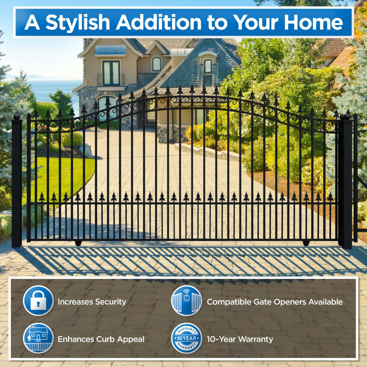 14x6 ft Steel Sliding Driveway Gate