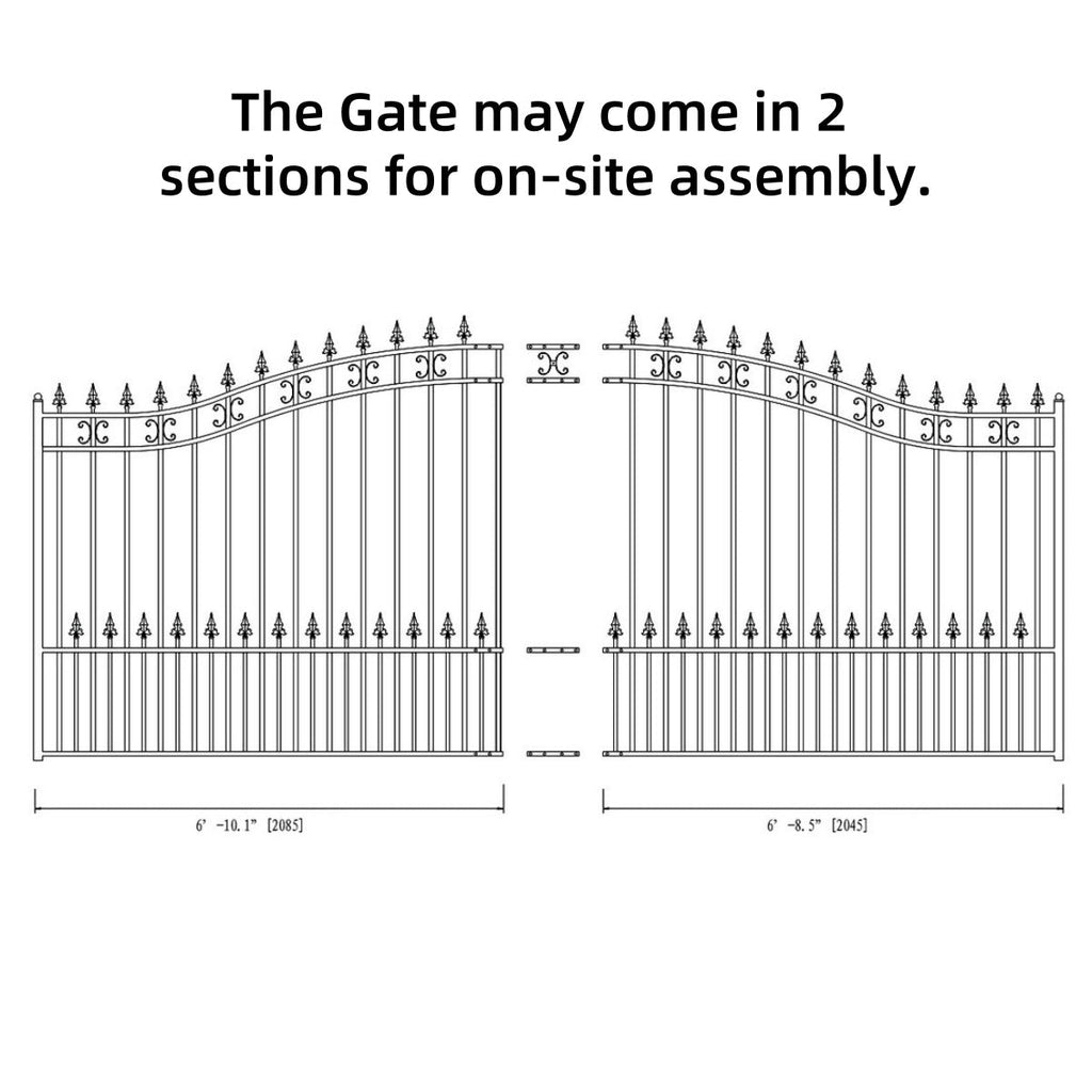14x6 ft Steel Sliding Driveway Gate