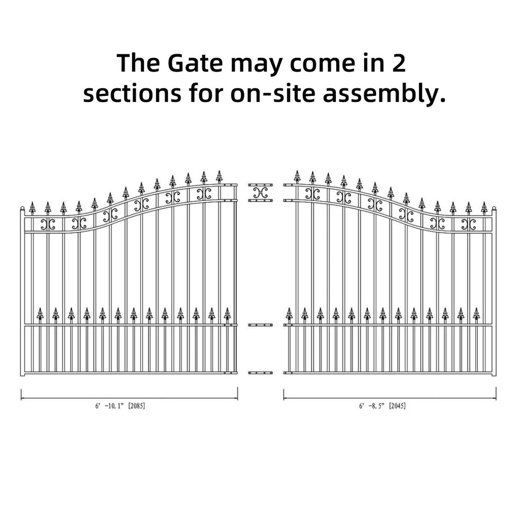14x6 ft Steel Sliding Driveway Gate