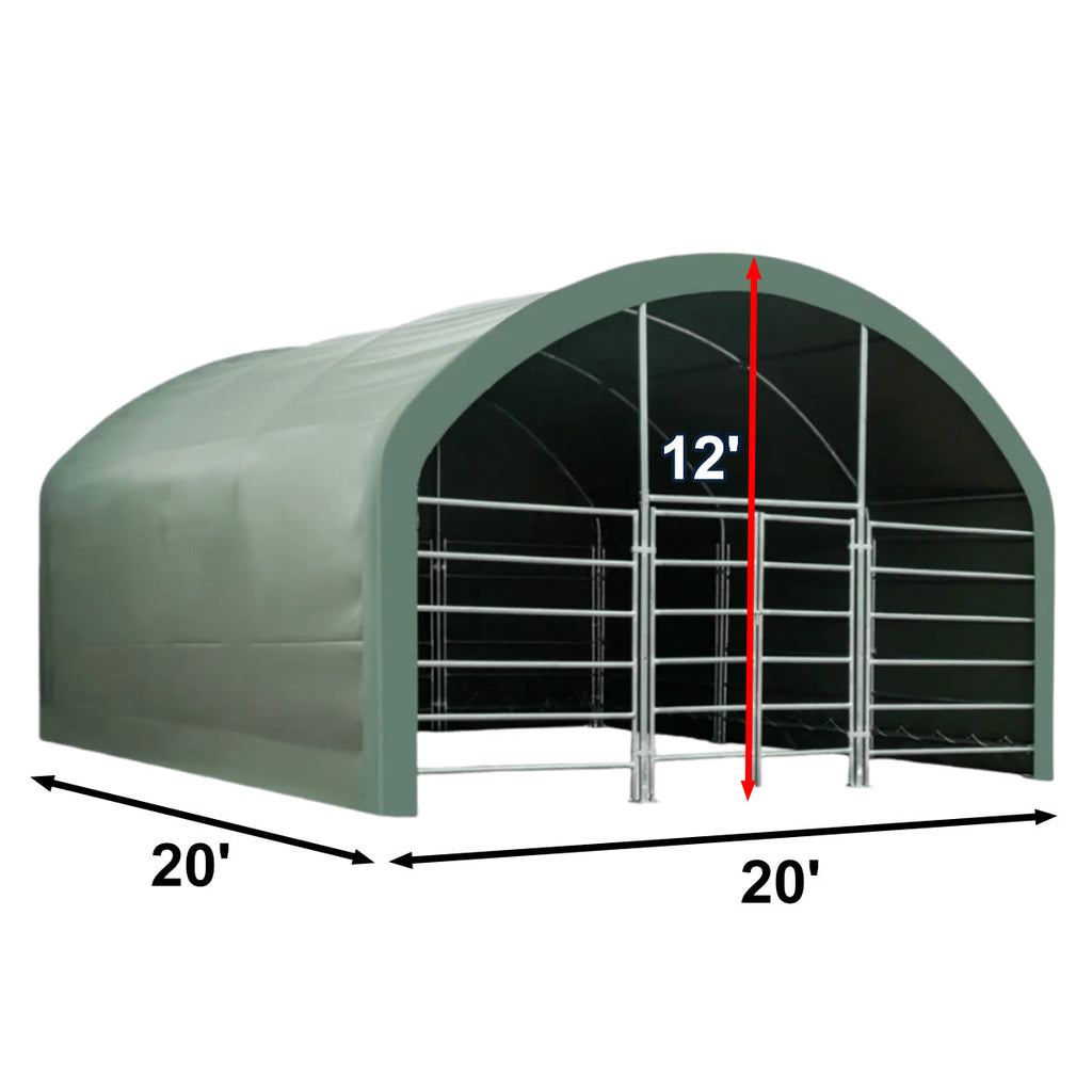 20' x 20' Livestock Corral Shelter with Front Door
