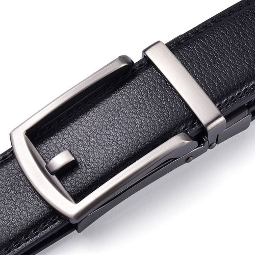 Men's Genuine Leather Belt with Automatic Buckle, Second-Layer