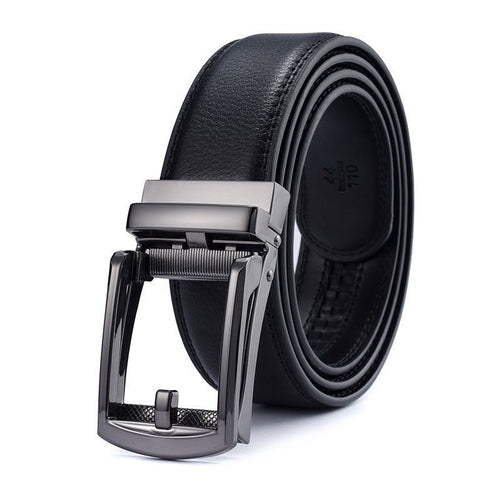 Men's Genuine Leather Belt with Automatic Buckle, Second-Layer