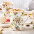 Embossed Opalware Tea Coffee Mug Set of 2