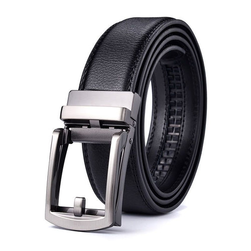 Men's Genuine Leather Belt with Automatic Buckle, Second-Layer